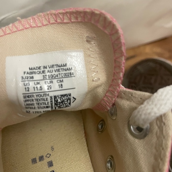 Cute Converse All Star Girls Pink Sneakers Size 12 - Picture 5 of 5